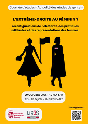 Journée d'études « Actualité des études de genre » - L’extrême droite au féminin ? Reconfigurations de l’électorat, des pratiques militantes et des représentations des femmes