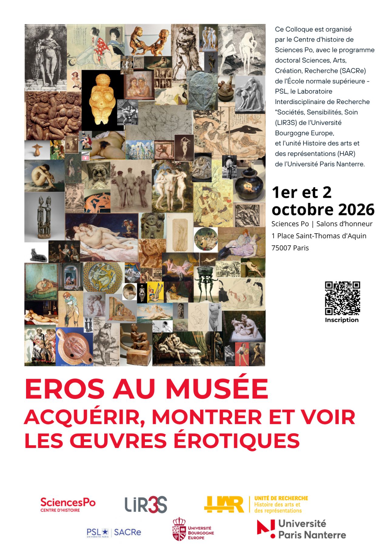 Colloque international - Éros au musée. Acquérir, montrer et voir les œuvres érotiques